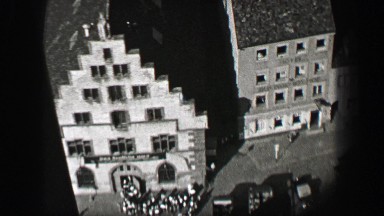1937: German town school children entering building before WW2. HAMBURG, GERMANY