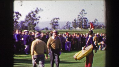 1969: Bob Hope, Dean Martin, and Bing Crosby at Bing Crosby National Pro-Am Golf Tournament