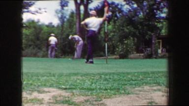 1968: Man Long Golf Putt Caddie Tends Pin Ball Comes Up Short Palm Springs