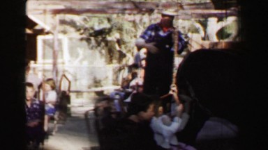 1957: Horse-Powered Amusement Park Chair Ride Kids Enjoy in Akron, Ohio