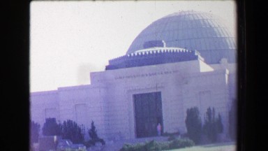 1967: Griffith Observatory Astronomy Museum Historic Building Entrance Monument.