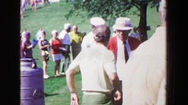 1969: Famous Celebrity Golfer Greeted by Fan During Tournament Match Play in Los Angeles