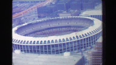 1970: Busch Memorial Stadium Aerial View with Local Construction Projects