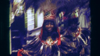 1977: Carnival Indian Dancers in Feathered Parade Costumes, Rio de Janeiro