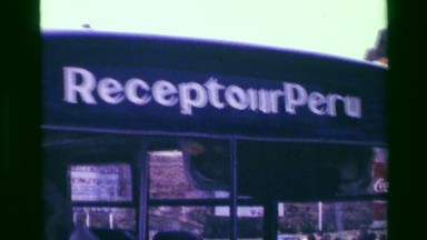 1977: Receptour Peru Tourist Small Bus Transport Shuttle Passenger Loading.