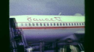 1977: Faucett Airlines Plane Landing Passengers Exiting Staircase Outdoor
