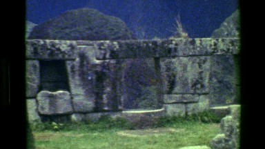 1977: Stone monoliths Machu Picchu native Inca civilization building
