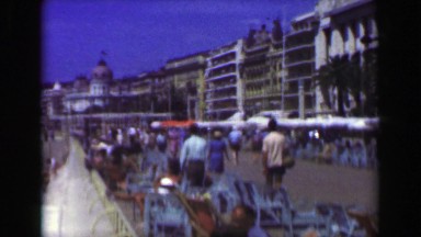 1949: French Riviera Boardwalk Summer Open Air Perfect Day Blue Skies. Nice,