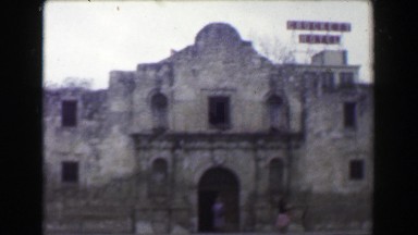 1951: Crockett Hotel Alamo Western Style Building Flag Flying High. San Antonio,
