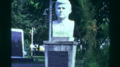 1976: John F. Kennedy Stone Bust Monument in San Jose, Costa Rica