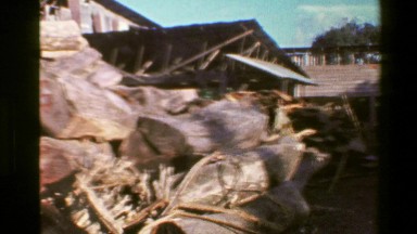 1976: Lumberyard tree cut wood pile stacks log timber factory. SAN JOSE, COSTA