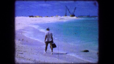 1944: Low Tide Beach Rocky Coral Reef Ocean Marine Life Study White Sands Beach.