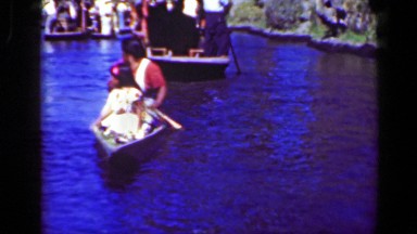 1951: Merchant Family Single Mother Daughter Selling Baskets River Boat Tourist