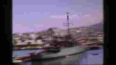 1953: Tropical Industrial Harbor With Battleship In San Juan, Puerto Rico