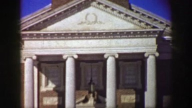1969: Courthouse Capital Building College Campus Winter Snow People Walking
