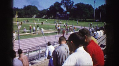 1961: view from the bleachers during warm up IOWA