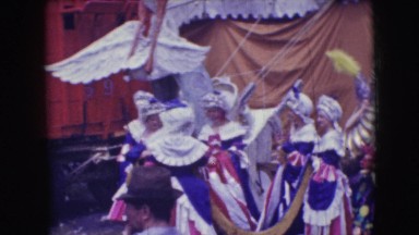 1948: christmastime circus getting prepared for the big show. CHICAGO,