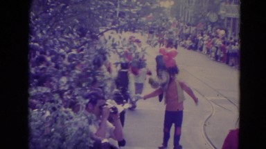 1974: Parade Scene with Goofy and Alice in Wonderland Characters