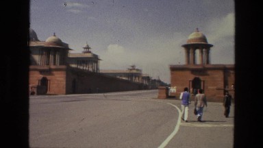1974: Monument Area in India with Tourists Visiting Red Fort and Domes