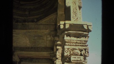1974: Ancient Pillars at Indian Temple Complex