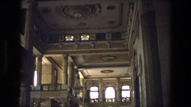 1974: the scene looks the interior of taj mahal with great marble floor
