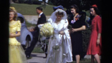 1943: the groom and with their friends BRIDGEPORT, CONNECTICUT