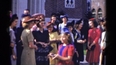 1943: outside crowds BRIDGEPORT, CONNECTICUT