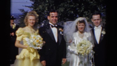 1943: wedding party BRIDGEPORT, CONNECTICUT