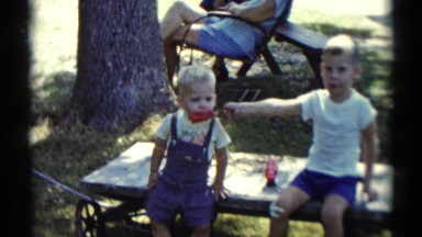 1959: outdoor gathering of a family DISNEYLAND, CALIFORNIA