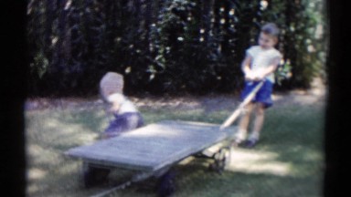1959: children are seen having fun in a garden area DISNEYLAND, CALIFORNIA