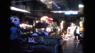 1962: a market on a boat area with water all around is seen SAN PEDRO