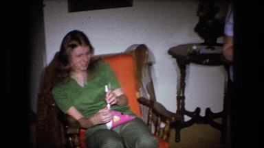 1973: Indoor Birthday Party with Cake and Candles