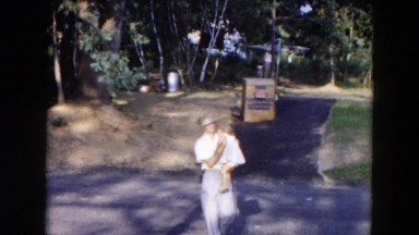 1954: Father and Daughter Walking Home in Hicksville, New York
