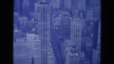 1954: old city look from a helicopter, New York