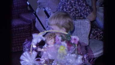 1969: family gathering with easter baskets given to kids FORT WAYNE, INDIANA