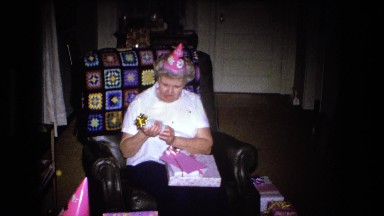 1973: Grandmother Celebrating Birthday with Grandchildren in Fort Wayne, Indiana