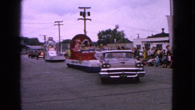 1963: a car leading a parade is seen BARRINGTON, ILLINOIS