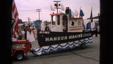 1963: boat shaped parade float BARRINGTON, ILLINOIS