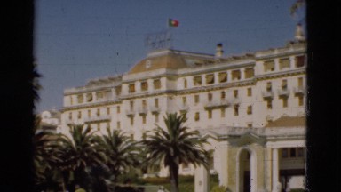 1948: A Building with a Flag on Top is Seen in Portugal