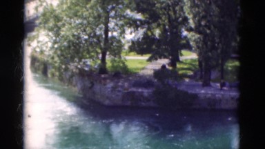 1948: Man-Made Pool Surrounded by Trees in Portuguese Park