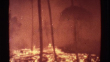1971: Wildfire raging in a tropical forest..HAWAII