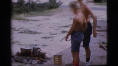 1968: Two Boys Camping in Backyard, Cottonwood, Arizona