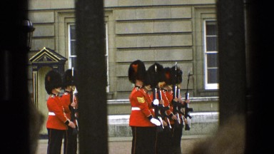 1969: military parade in colorful uniforms and carrying weapons IRELAND