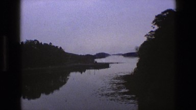 1969: lake water outside dawn dusk sunset reflection reeds shadows nature