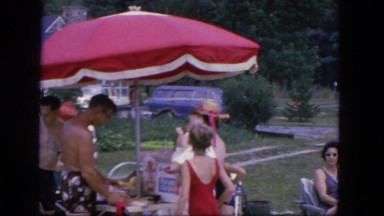 1964: a day out with the kids at the poolside catching some interesting moment