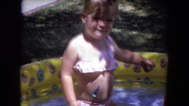 1970: a small girl is seen in a small swimming pool WHITE SANDS, FLORIDA