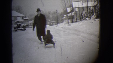 1944: learning to sleigh ride can be a scary adventure when you are a little