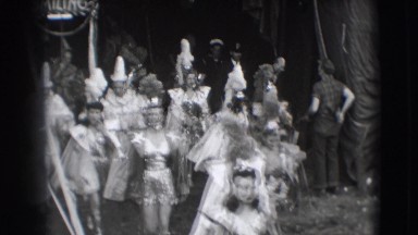 1948: people are seen in a parade with various dresses CHICAGO