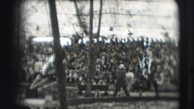 1948: crowd is seen watching a circus with various acts CHICAGO