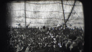 1948: people in costumes parading with animals under a tent CHICAGO